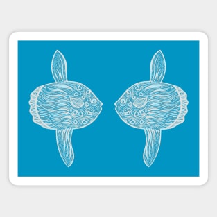 Ocean Sunfish or Mola in Love - cute fish design - dark colors Magnet